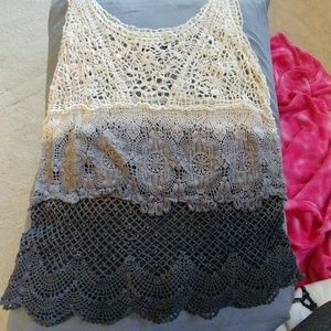 AE women's crochet tank sz Sm